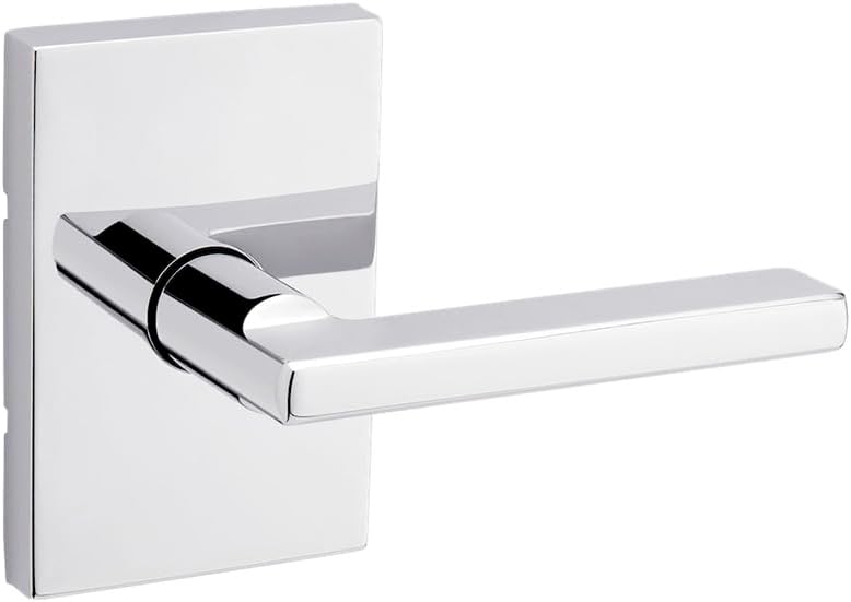 Kwikset 720HFLRCT-26 Halifax Lever with Rectangular Rose Passage Door Lock with 6AL Latch and RCS Strike Bright Chrome Finish