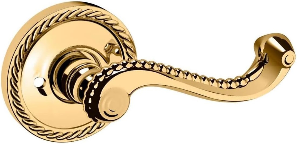 Baldwin 5104.PRIV 5104 Privacy Door Lever Set with 5004 Rose from The Estate Collection - Lifetime Polished Brass