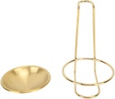 Vertical Soup Ladle Holder, Soup Spoon Rest Shelf with 1/2 Plates Stainless Steel Spoon Rack Stand for Kitchen Utensils 2 Colors (Golden with 1 Plate)