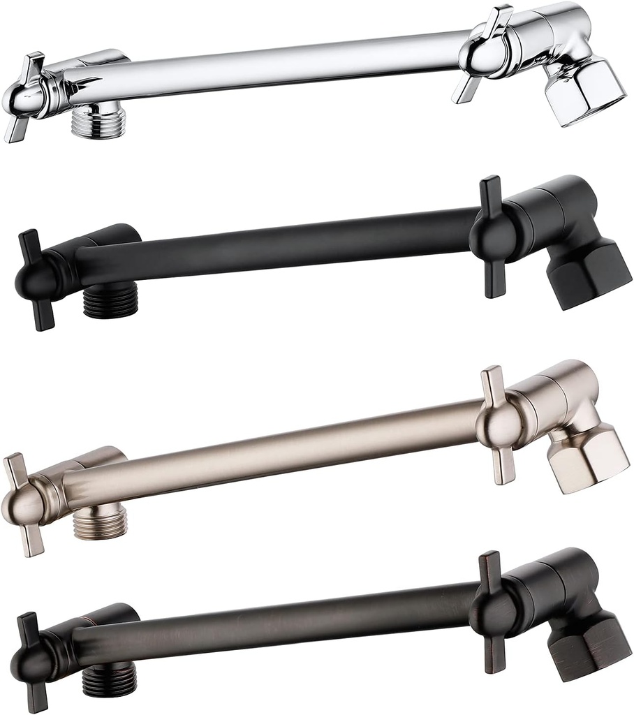 Shower Extension Adjustable Height and Angle Shower Head Extension Arm for Rain Shower Head, Shower Arm Extender Hardware (Oil Rubbed Bronze, 10 Inch)