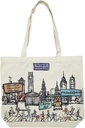 Cities Around the World Artwork Tote Bag Series- Designed in the USA, 17"x14", Double Sided Print, Souvenir & Gift