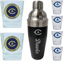 R and R Imports UC Davis Aggies Officially Licensed Collegiate Barware Set – 7-Piece Cocktail & Whiskey Glass Gift Pack