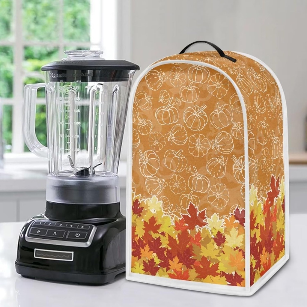 Maple Fall Blender Cover Waterproof Thanksgiving Blender Cover Dust Cover Coffee Maker Appliance Cover Kitchen Mixer Cover Anti-Scratch Thanksgiving Decor