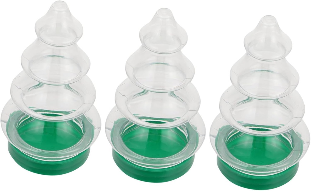 Cabilock 3Pcs Portable Small Candy Packing Bottles Christmas Tree Design Sugar Storage Jars for Holiday Decorations Reusable Easy to Clean Festive Ornaments
