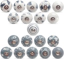 Hashcart Ceramic Cabinet Knob - 20 Pcs of Unique Round Dresser Knobs, Knobs for Cabinets and Drawers, Perfect Drawer Knobs for Home & Office, 2 Colored Kitchen Cabinet Knob