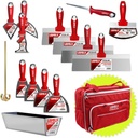 CONTRACTOR'S Hand Tool Set W/Bag - Premium Joint, Taping, & Specialty Knives, Mixer, Jab Saw, Mud Pan + Free Bag | 5-681