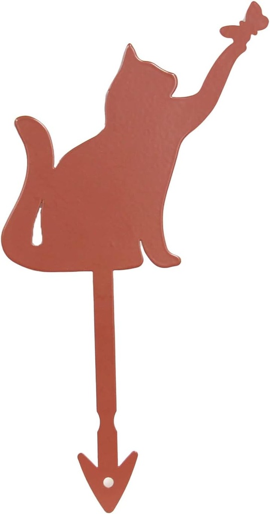 Garden Garden Decoration Powder Paint Coating - Hwaboon Gardenpot Pick-Steel-Brown- a Butterfly-catching cat