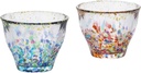 Aderia FS-71564 Tsugaru Vidro Glass Pair Set, 3.0 fl oz (85 ml), Matsuri Hanabikina, Made in Japan, Gift Box