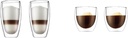 Bodum Double Wall Borosilicate Glass Bundle - Set of 2, 15oz & 8oz Pavina Glasses
