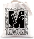 JNIAP Math Teacher Tote Bag Math Teacher Appreciation Gifts Mathematics Gift Mathematician Canvas Tote Bag
