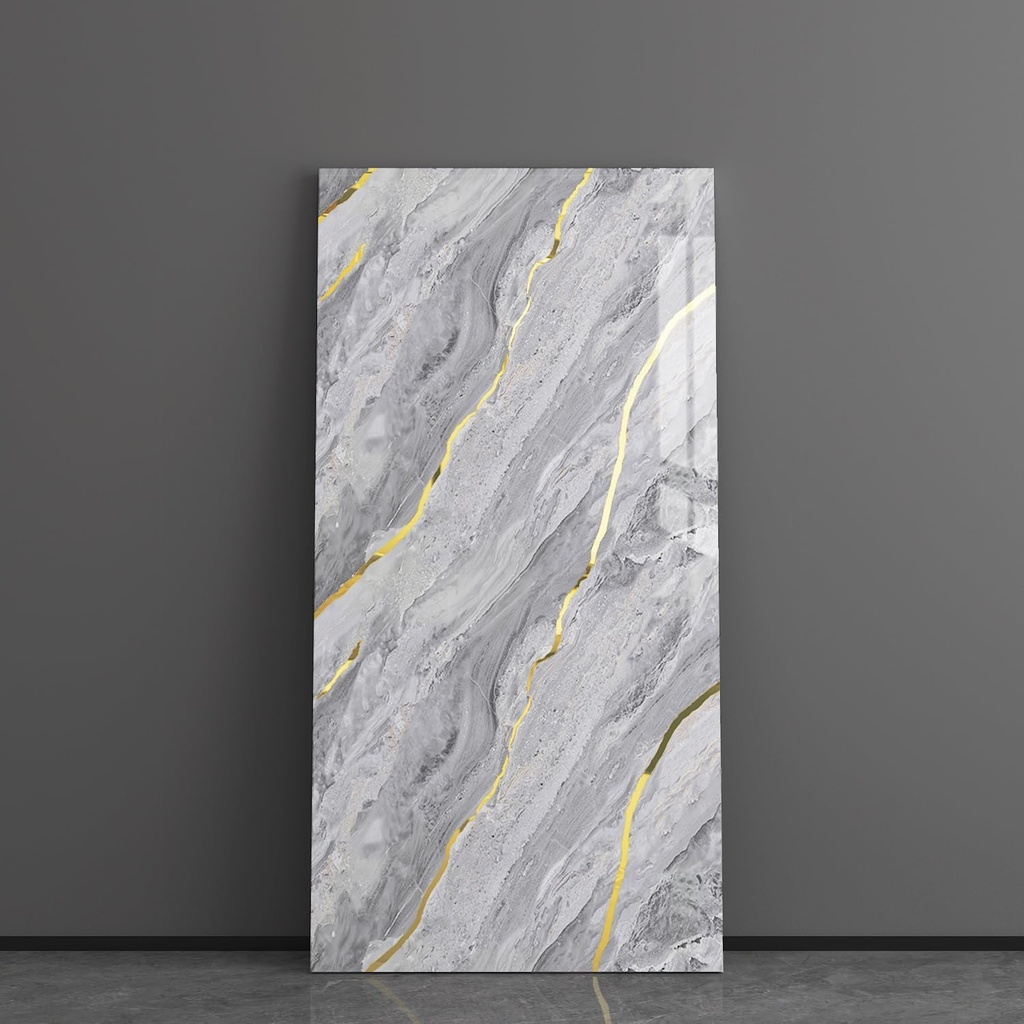 Haimin Wall Panels Peel and Stick 10 Pieces 23.6x11.8in (19.4 Sq. Ft. Coverage) Lightweight Backsplash Marble Look Tile (not Real Marble) Ideal for Kitchen Bathrooms Living Rooms Bedrooms