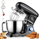 6.5 Qt Stand Mixer, 6+P Speed Kitchen Electric Mixer, 1500w Food Mixer With Dough Hook, Flat Beater, Wire Whisk And Egg Separator, Dough Mixer, Kitchen Aid Mixer, For Home Cook,Black
