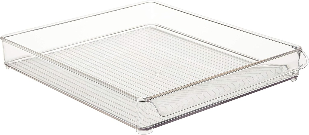 iDesign Plastic Refrigerator and Freezer Storage Organizer Tray with Handle for Kitchen, Pantry, Shelf, Counter, BPA-Free, 14.5" x 12" x 2", Clear