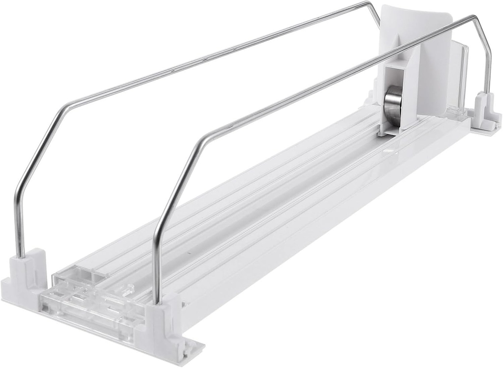 BESTOYARD Drink Pusher Supermarket Shelf Pusher Fridge Soda Can Holder Beverage Pusher Beer Can Storage Holder Drink Replenishment Pusher Drinks Cold Drink Abs Display Box White, 32.50X8.00X6.50CM