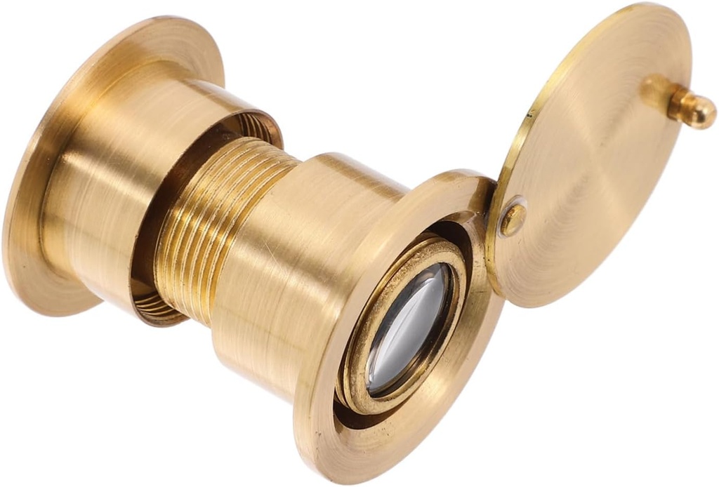 Brass Door Viewer with Heavy Duty Privacy Cover Door Thickness Clear Optical Lens for Home Office Hotel Security -pry Cat