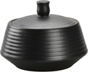 Retro Kitchen Canisters Ceramic Food Storage Jar Roud Shape with Silicone Airtight Lid for Tea, Coffee, Nuts, Herb, Spice, Sugar (Low Black)