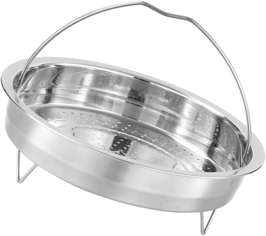 Zerodeko Stainless Steel Multi Function Steaming Basket with Stand Food Steamer Rack for Dumplings and Vegetables Reusable Cooking Tray for Stove and Pot