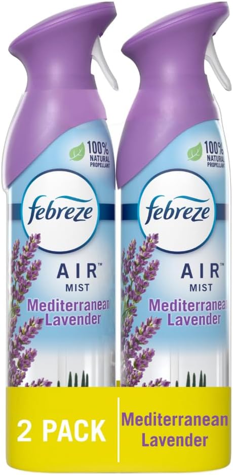 Febreze Air Freshener Spray, Odor-Fighting Room Spray, Mediterranean Lavender Scent, 8.8oz, 2 Count