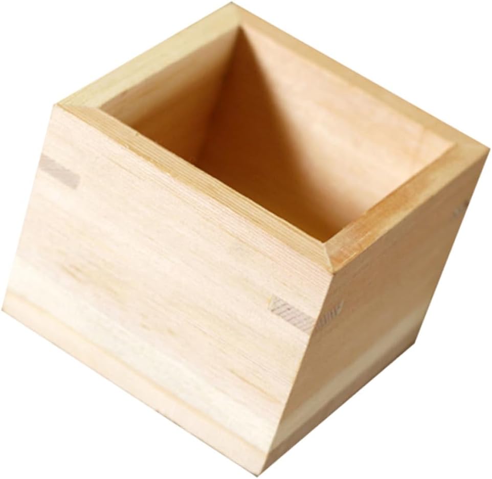 1pc Traditional Sake Utensils Wooden Sake Cup Storage Box for Drinking Cups