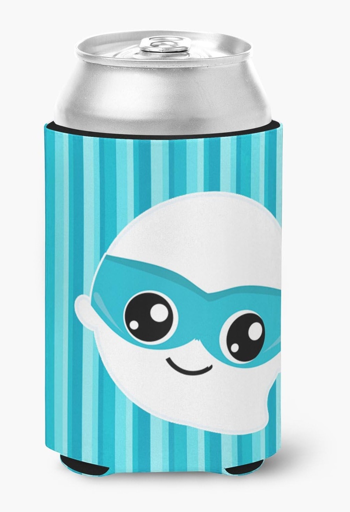 Caroline's Treasures BB6963CC Halloween Ghost Superhero Can or Bottle Hugger Cooler Washable Drink Sleeve Collapsible Beverage Insulated Holder, Can Hugger, Multicolor