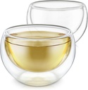 Teabloom Double Walled Cups (5 oz / 150 ml) – Set of 2 Insulated Glass Cups for Tea, Coffee, Espresso, and More – Classica Teacups Collection