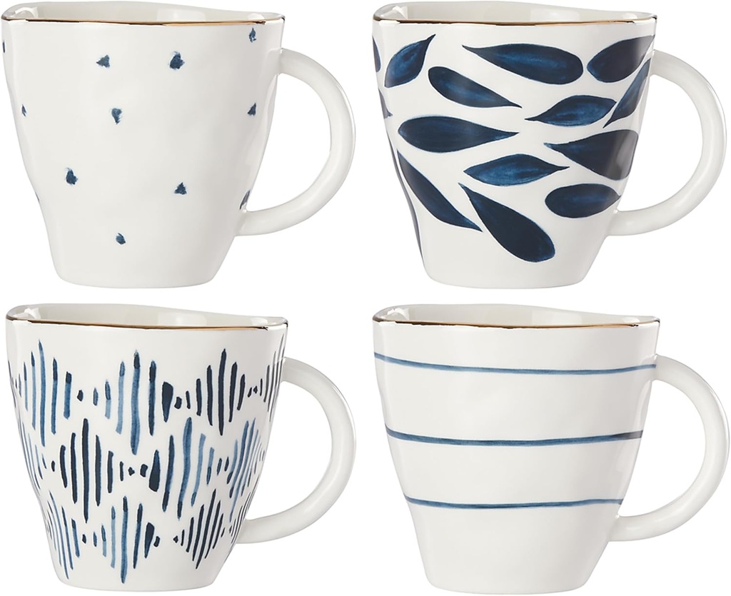 Lenox Blue Bay 4-Piece Dessert Mug Set, 2.75 LB