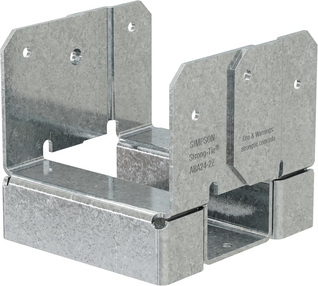 Simpson Strong-Tie ABA24-2Z ABA ZMAX Galvanized Adjustable Standoff Post Base for Double 2x4