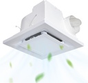 12" Bathroom Exhaust Fan with Light, 165CFM Efficient Bathroom Ceiling Exhaust Fan, Ultra-Quiet Bathrooms Fan Light Combo with 12W 6500K Light Suitable for Bathrooms, Toilet, Office, Hotel
