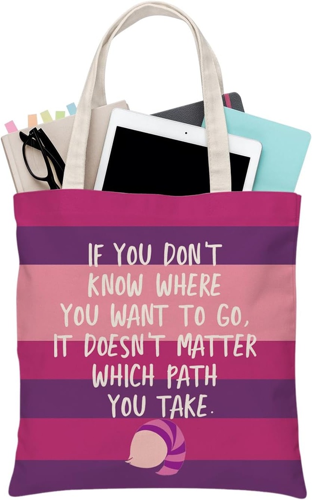 BDPWSS Cheshire Tote Bag Cat Fan Gift Alice Lover Alice Fan Gift Smiling Cat Alice Wonderland Fan Travel Pouch