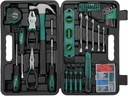 CARTMAN 152-Piece Basic Household Hand Tool Set,with Toolbox Storage Case, All Purpose Home Tool Kit Includes Essential Tools for Office College Repairs Green