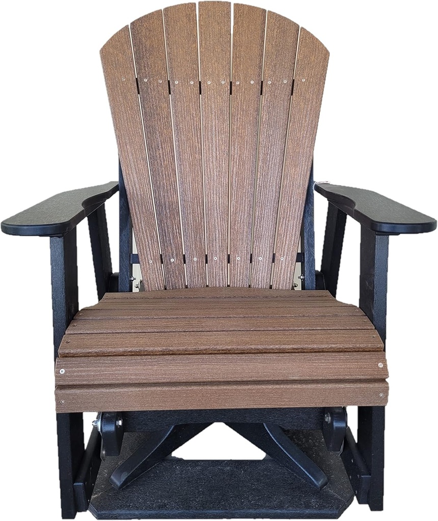 Kanyon Swivel Adirondack Chair | Made in The USA | 20 Year Warranty | Outdoor Furniture (Antique Mahogany and Black)