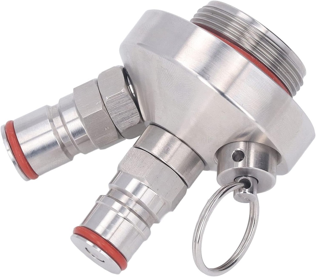 AMONIDA Double Lock Mini Keg Dispenser 2L Stainless Steel 3.6L 4L Beer 5L Barrel Spear with Growler Thread for Growlerwerk Kegs & Kegging