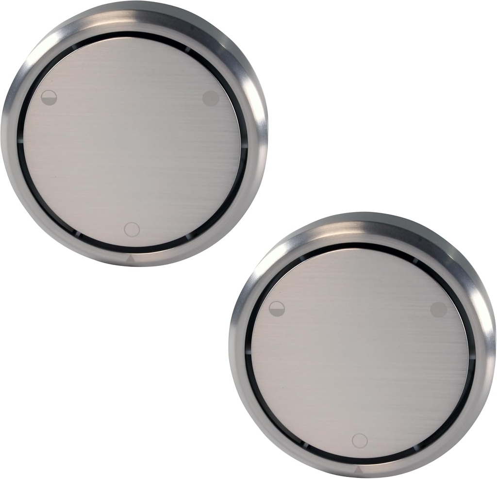 Westbrass A493CHM-2-07 Universal Patented Deep Soak Round Replacement 2-Hole Bathtub Overflow Cover for Full and Over-Filled Closure, Satin Nickel (2-Pack)