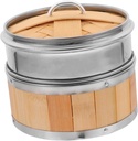 KICHOUSE Bamboo Steamer Basket with Lid Natural Food Steamer for Dumplings Vegetables Fish Non-stick Cooking Tool for Healthy Meals