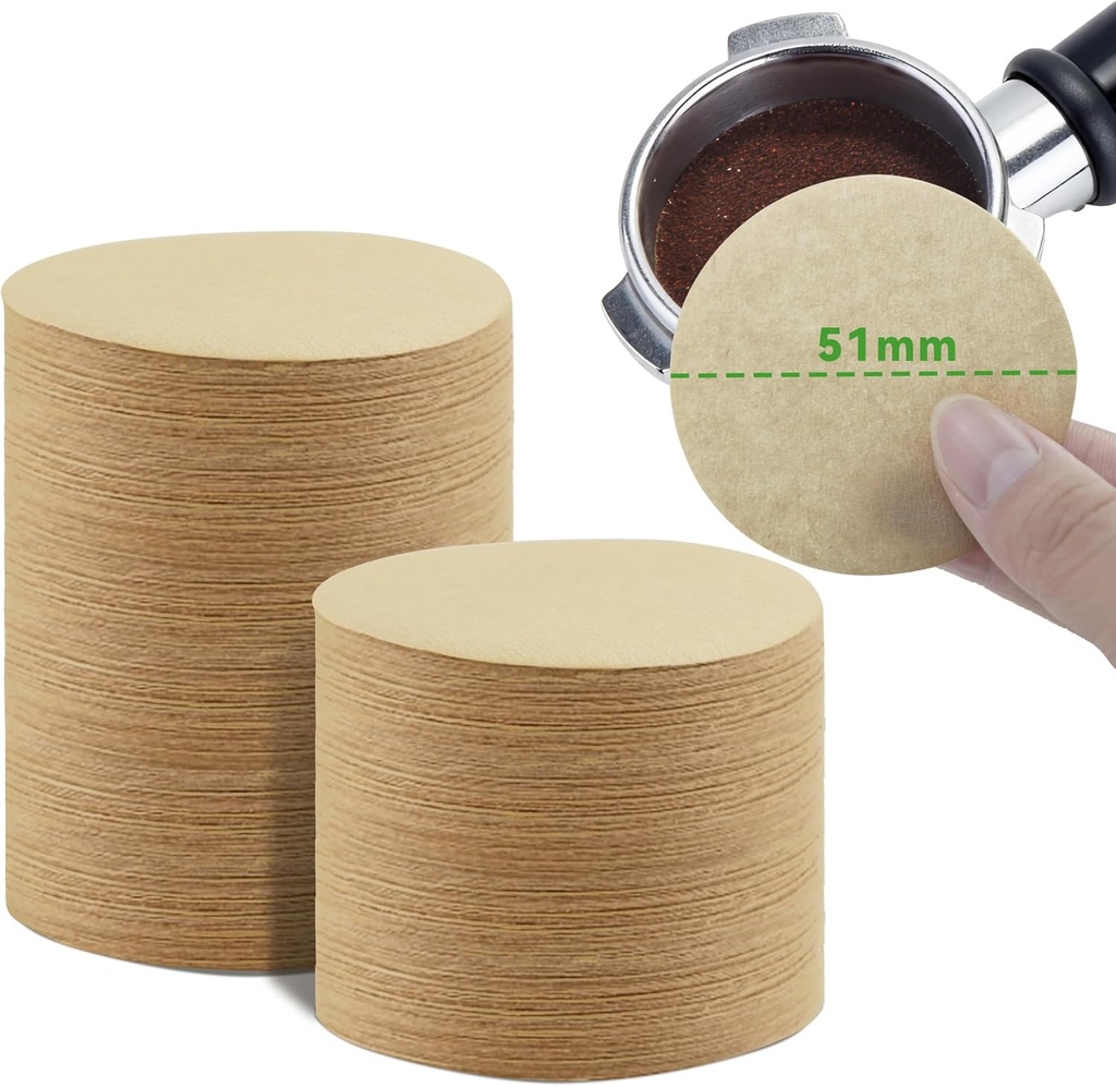1000 Pcs Coffee Paper Filter for Espresso Coffee Maker, 51mm Unbleached Espresso Filter Puck Screen Portafilter Paper