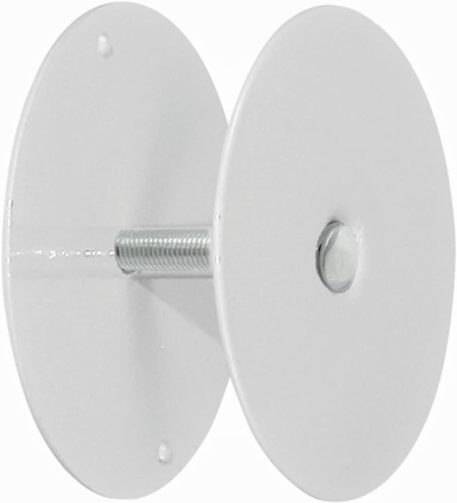 Door Knob Deadbolt Hole Cover Round Filler Plate 3-inch Diameter Maintains Door Security (White)