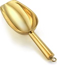 P&P CHEF Small Ice Scoop, 6OZ Stainless Steel Candy Food Flour Scoop, Utility for Kitchen Garden Bar Wedding Bath, Heavy Duty & Non Toxic & Easy Clean, (Gold, 1Pc)