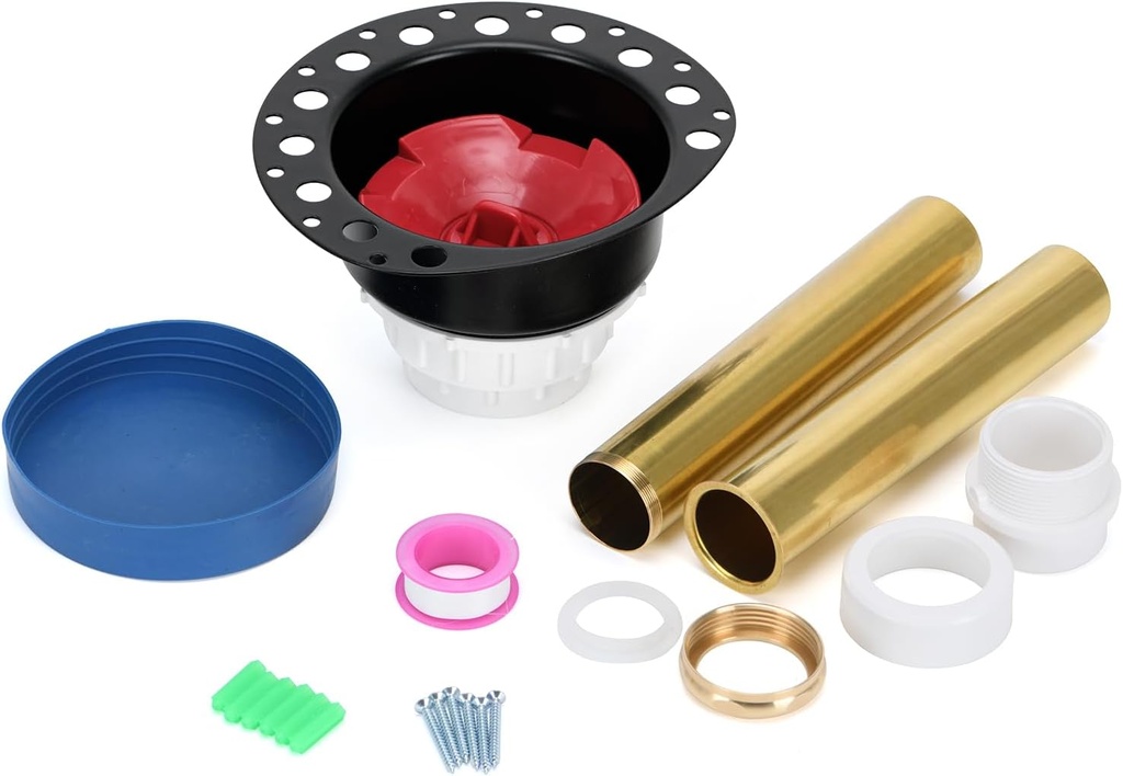 Freestanding Bathtub Drain Kit with Brass Tube & ABS Adapter, Copper, 1 Pack