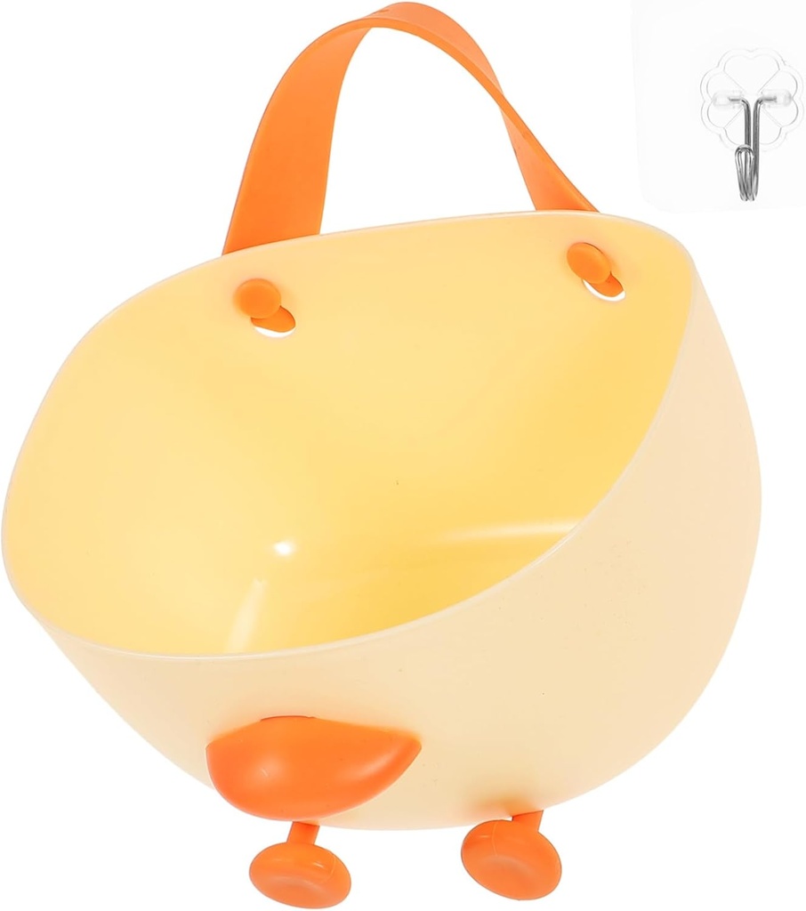 Happyyami Wall Mount Storage Basket Hanging Organizer for Kitchen Bathroom and Office Waterproof Sturdy Plastic 1 Piece