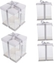 5pcs Transparent Cake Box Birthday Packing Box for Food Storage Compact Lightweight Design for Cakes and Desserts for Parties and Events