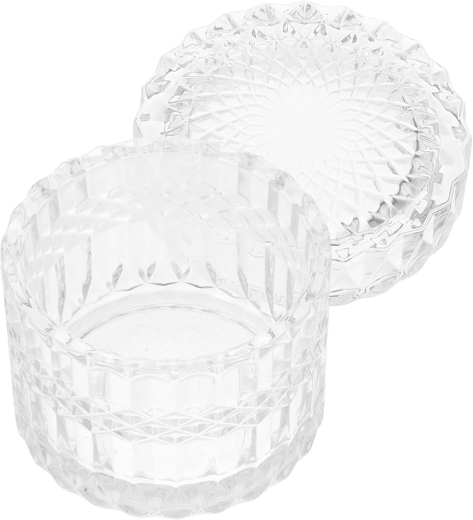 PRETYZOOM Glass Storage Jar Lid Elegant Candy Container and Jewelry Holder for Organizing Sweets Cookies Spices and More Sealed Glass Design