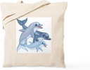 CafePress Dolphin Family Tote Bag Reusable Natural Beige Canvas Shopping Bag