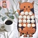 Cute Cat Coffee Pod Holder Chocolate Pod Organizer Plywood Storage Decoration Kit For Countertop 19 Pods Capacity (Brown)