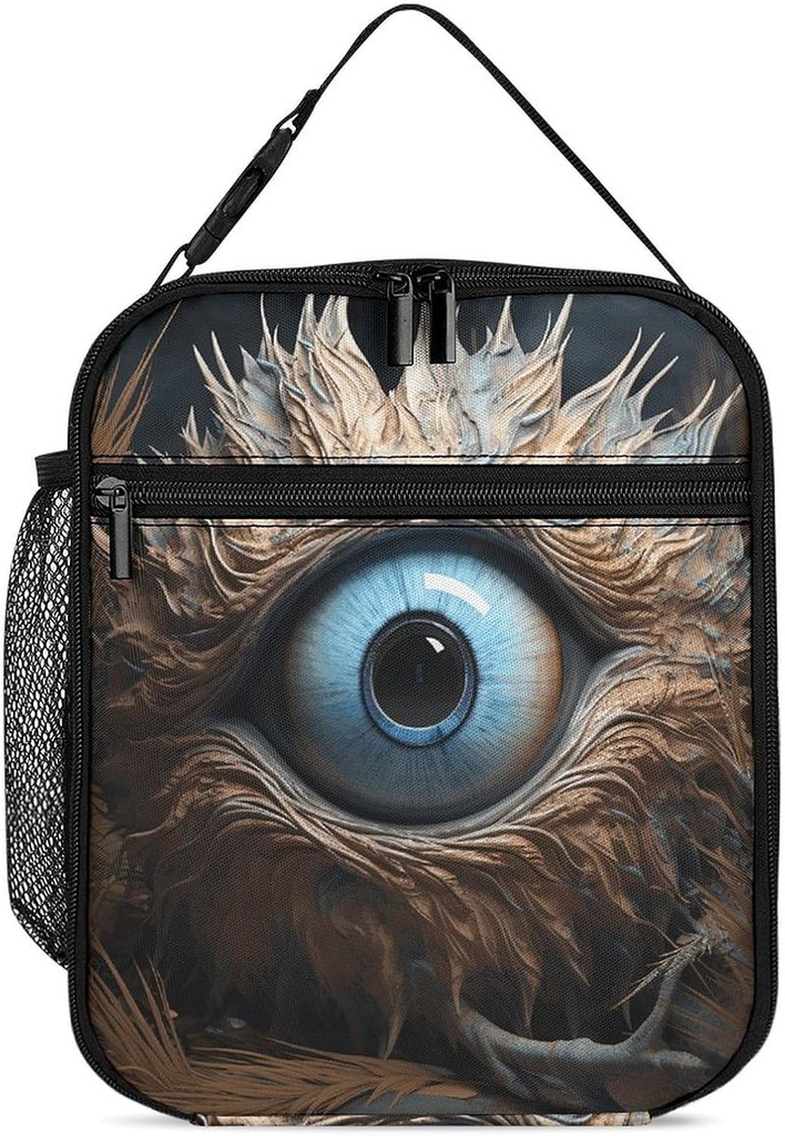 Insulated Lunch Bags for Women Reusable Lunch Boxes Blue Eye Pattern Waterproof Tote Bag Lunch Cooler Bag for Work