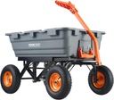 VEVOR 1500lbs Poly Garden Dump Cart Wheelbarrow Wagon with 2 in 1 Convertible Handle, Heavy Duty Yard Cart Wagon for with 13in All Terrain Wheels, Dump Trailer Tow Behind for Lawn Mower Tractor