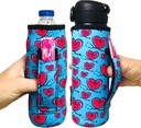 Lit Handlers Neoprene Water Bottle Sleeve - 16-24 oz Insulated Water Bottle Holder for Walking, Running, & Cycling - Soda Can Cooler & Beer Sleeve - Water Resistant Drink Covers, Love a Nurse