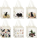 12 Pieces Gift Bags Canvas Tote Bags Bulk Reusable Grocery Bag for Women