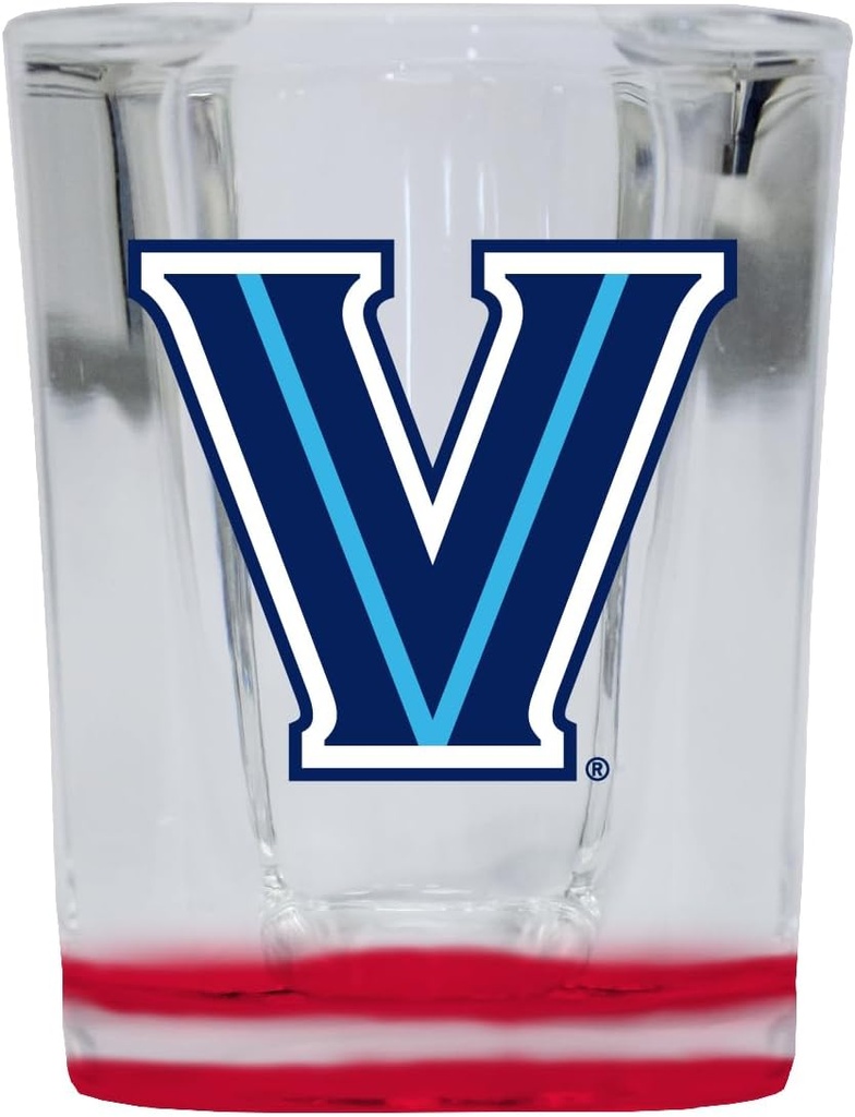 R and R Imports Villanova Wildcats 2 Ounce Shot Glass Square Red Base Officially Licensed Collegiate Product Single