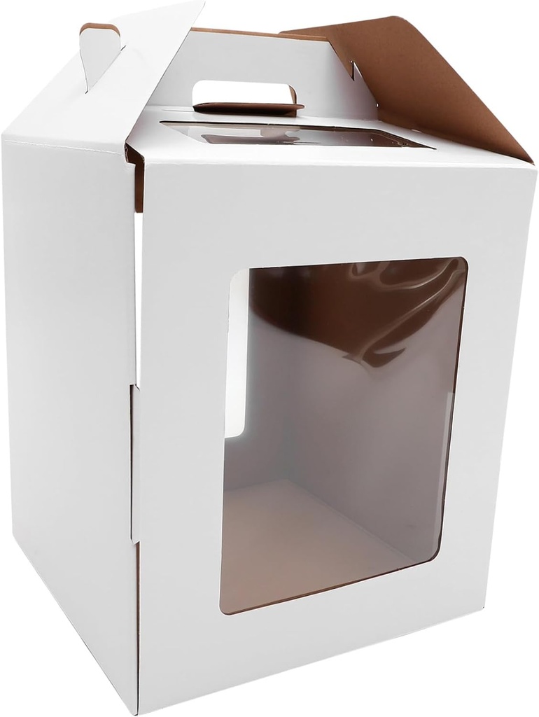 Portable Cake Box Window Removable Cake Packaging for Weddings and Birthdays Lightweight Corrugated Paper Design