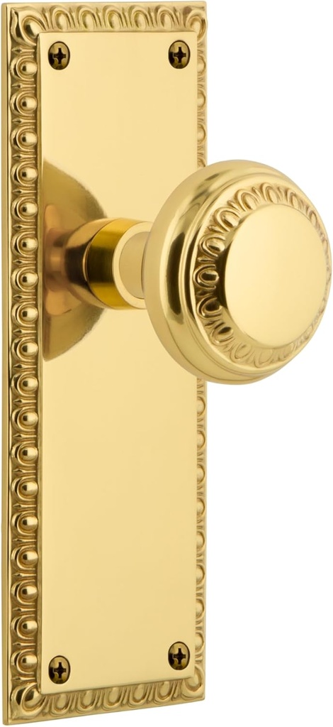 Nostalgic Warehouse Neoclassical Plate with Neoclassical Knob in Unlacquered Brass